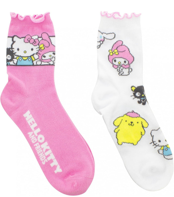 SANRIO HELLO KITTY Ladies 2 Pair Of Socks POMPOMPURIN, CHOCOCAT, KEROPPI