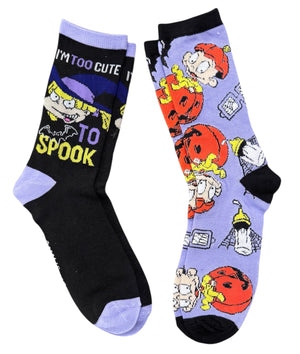 RUGRATS Ladies 2 Pair Of HALLOWEEN SOCKS ANJELICA ‘I’M TOO CUTE TO SPOOK’ - Novelty Socks And Slippers