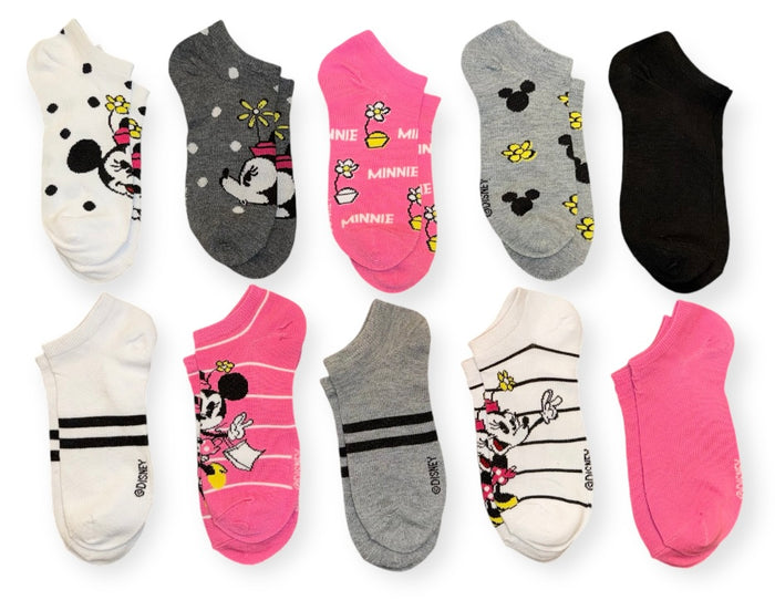 DISNEY Ladies MINNIE MOUSE 10 Pair Of Low Show Socks