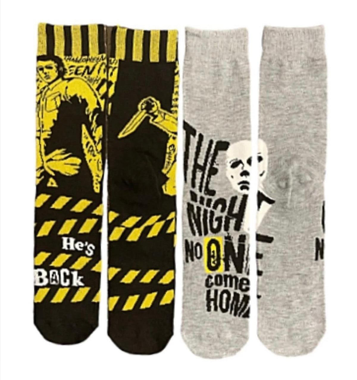HALLOWEEN II Men’s 2 Pair Of MICHAEL MYERS Socks ‘THE NIGHT NO ONE COMES HOME’