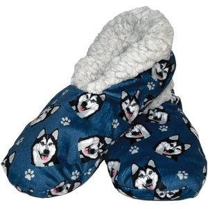 COMFIES BRAND Ladies SIBERIAN HUSKY NON-SKID SLIPPERS