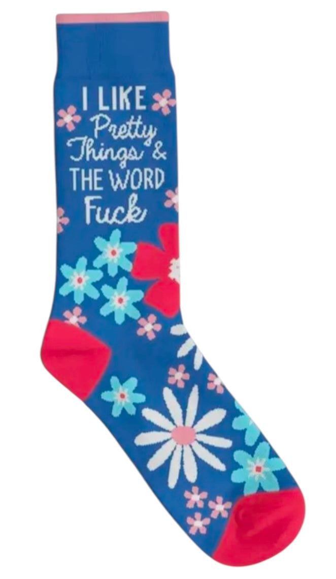 FUNATIC Brand Unisex I LIKE PRETTY THINGS & THE WORD FUCK Socks