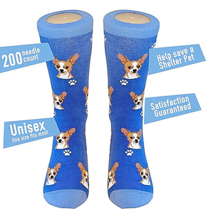 TAN CHIHUAHUA Dog Unisex Socks By E&S Pets CHOOSE SOCK DADDY, HAPPY TAILS, LIFE IS BETTER - Novelty Socks for Less