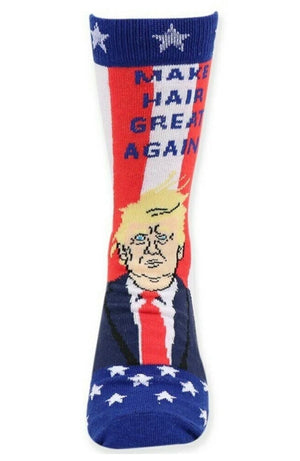 PRESIDENT TRUMP Ladies Socks MAKE HAIR GREAT AGAIN Parquet Brand - Novelty Socks And Slippers