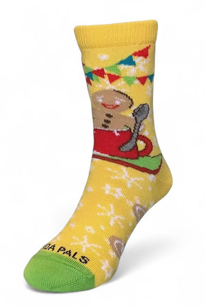 GINGERBREAD MAN Unisex Kids Christmas Socks (Choose Size) Sock Panda Brand - Novelty Socks And Slippers