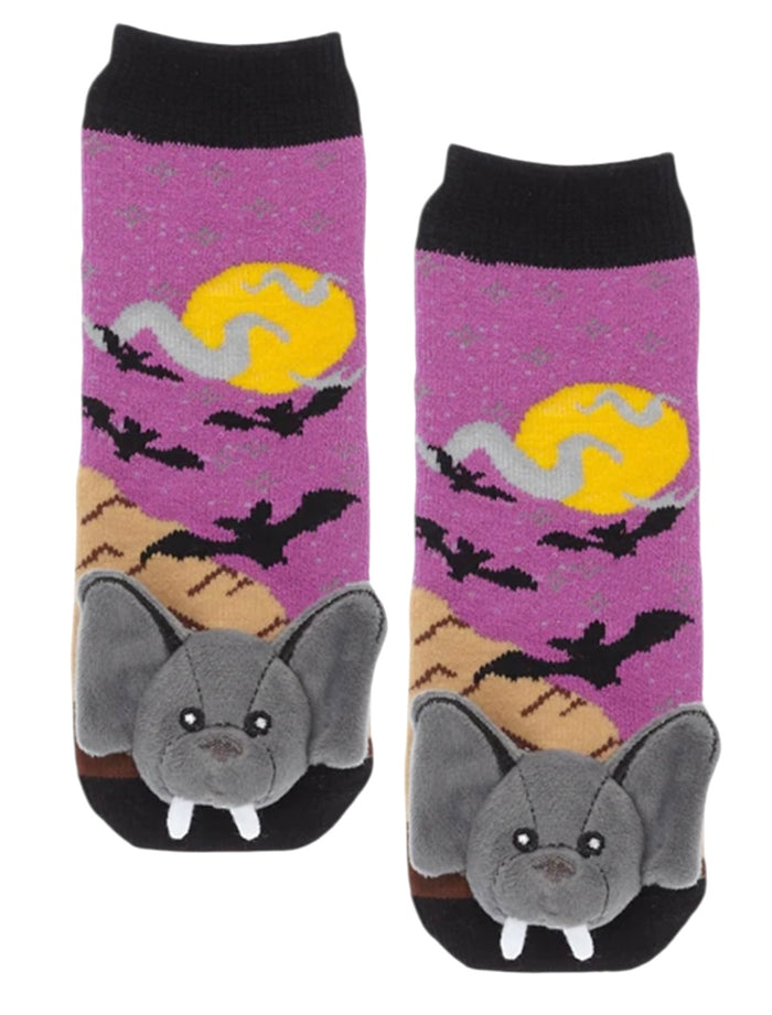 BLACK BAT & FULL MOON Unisex Toddler Gripper Bottom Socks MESSY MOOSE Brand