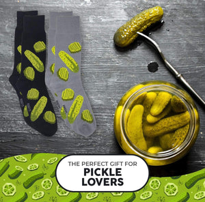FOOZYS Brand Men’s 2 Pair Of PICKLES Socks PICKLES ALL OVER - Novelty Socks And Slippers