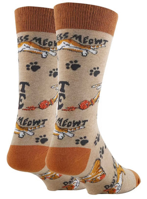 OOOH YEAH Brand Men’s CAT LIFE Socks ‘DON’T STRESS MEOWT’ - Novelty Socks And Slippers