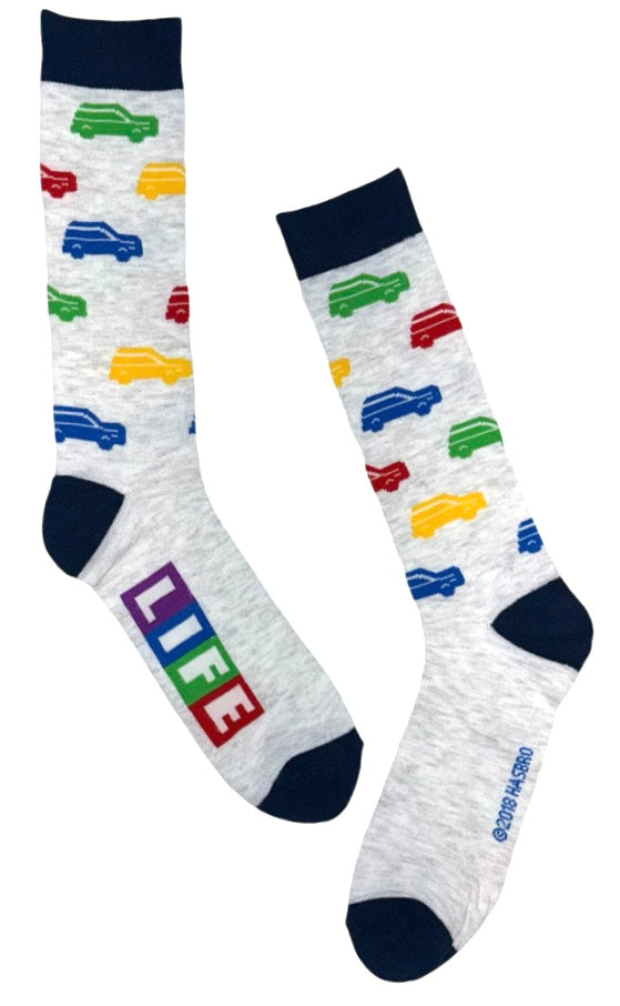 HASBRO THE GAME OF LIFE Men’s Socks CAR GAME PIECES ALL OVER