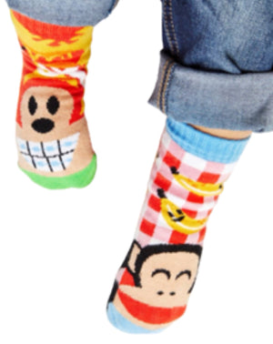 PALS SOCKS Brand Unisex JULIUS & BOB MISMATCHED GRIPPER BOTTOM SOCKS (CHOOSE SIZE) BY PAUL FRANK - Novelty Socks for Less