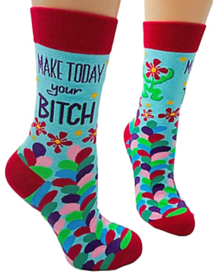 FABDAZ Brand Ladies ‘MAKE TODAY YOUR BITCH’ Socks - Novelty Socks for Less