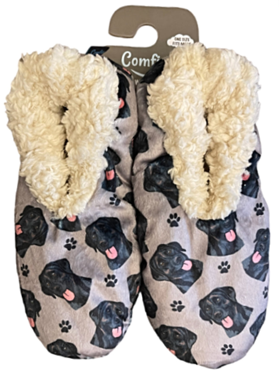 BLACK LABRADOR Dog Ladies Non-Slip Slippers COMFIES BRAND By E&S Pets
