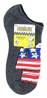 PEANUTS Ladies PATRIOTIC SNOOPY 3 Pair Of No Show Socks - Novelty Socks for Less