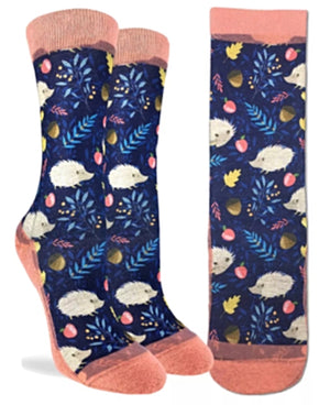 GOOD LUCK SOCK Ladies HEDGEHOGS & ACORNS Socks - Novelty Socks for Less
