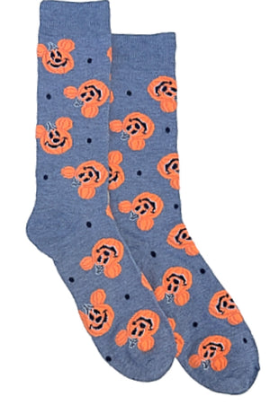 DISNEY Men’s HALLOWEEN Socks MICKEY MOUSE PUMPKINS - Novelty Socks for Less