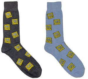 SPONGEBOB SQUAREPANTS Men’s Socks SQUARE BOB'S (CHOOSE COLOR) - Novelty Socks for Less