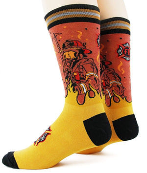 FOOT TRAFFIC Brand Men's FIREFIGHTER SOCKS - Novelty Socks for Less