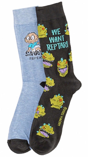 RUGRATS Men’s 2 Pair Of Socks Tommy & Reptar ‘WE WANT REPTAR!’ - Novelty Socks for Less