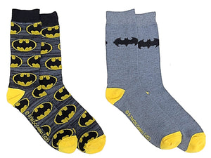 DC COMICS BATMAN Men’s 2 Pair Of Socks BIOWORLD Brand - Novelty Socks for Less
