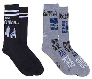 THE OFFICE TV SHOW Men’s 2 Pair Of Socks ‘DUNDER MIFFLIN’ - Novelty Socks for Less
