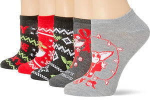 STAR WARS Ladies BABY YODA CHRISTMAS 5 Pair Of No Show Socks - Novelty Socks for Less