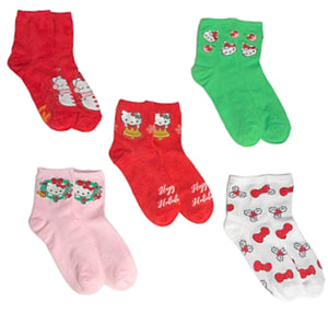 SANRIO HELLO KITTY Ladies CHRISTMAS 5 Pair Of Socks - Novelty Socks for Less