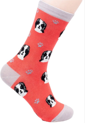 BLACK & WHITE SHIH TZU Dog Unisex Socks By E&S Pets CHOOSE SOCK DADDY, HAPPY TAILS, LIFE IS BETTER - Novelty Socks for Less