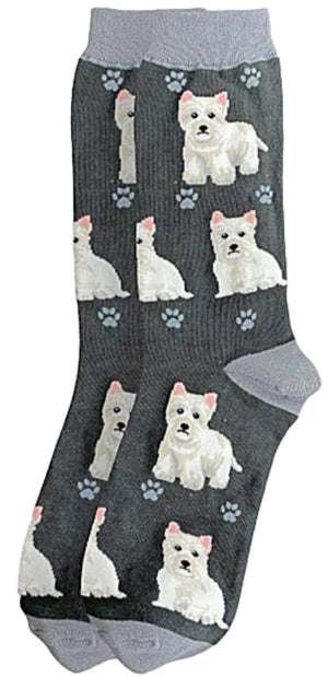 WESTIE Dog Unisex Socks By E&S Pets CHOOSE SOCK DADDY, HAPPY TAILS, LIFE IS BETTER - Novelty Socks for Less