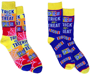 PEZ CANDY Men’s HALLOWEEN 2 Pair Of Socks ‘TRICK OR TREAT’ - Novelty Socks for Less