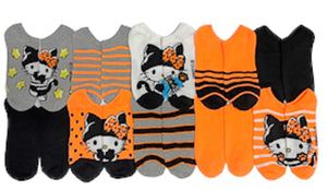 SANRIO HELLO KITTY HALLOWEEN Ladies 10 Pair Of No Show Socks - Novelty Socks for Less
