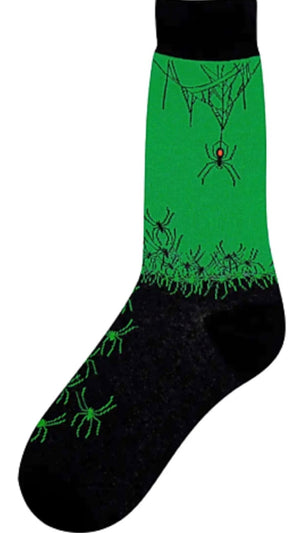 FOOT TRAFFIC Brand Men’s HALLOWEEN SPIDERS ALL OVER Socks - Novelty Socks for Less