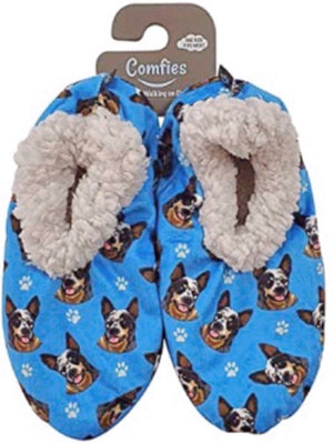 COMFIES BRAND LADIES AUSTRALIAN CATTLE DOG NON SKID SLIPPERS - Novelty Socks for Less