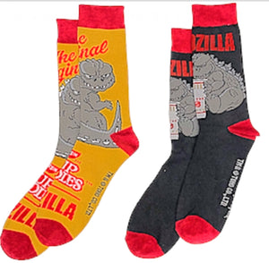GODZILLA & NISSIN CUP NOODLES Men’s 2 Pair Of Socks BIOWORLD Brand - Novelty Socks for Less