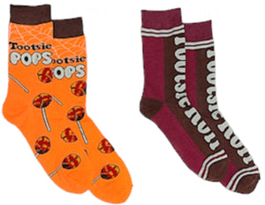 TOOTSIE ROLL & TOOTSIE POPS Men’s 2 Pair Of HALLOWEEN Socks With SPIDER WEBS - Novelty Socks for Less