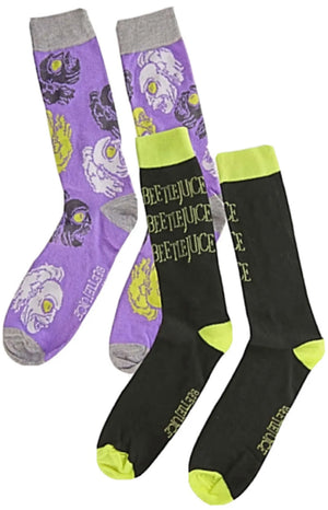 BEETLEJUICE Movie Men's 2 Pair Of HALLOWEEN Socks - Novelty Socks for Less