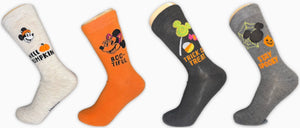 DISNEY Ladies HALLOWEEN 4 Pair Of MICKEY & MINNIE Socks ‘STAY SPOOKY’ - Novelty Socks for Less