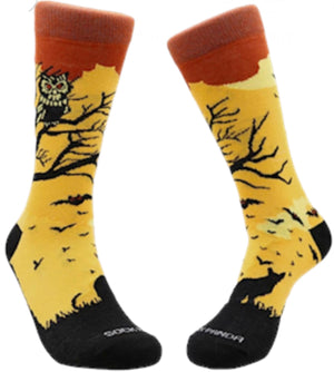 OWL & WOLF Ladies HALLOWEEN Socks SOCK PANDA Brand - Novelty Socks for Less