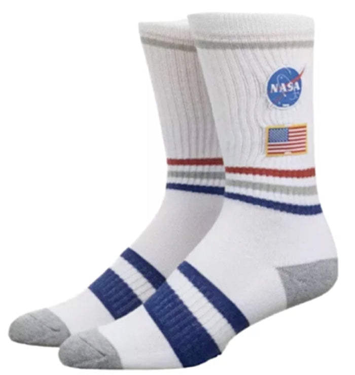 NASA Men’s Crew Socks BIOWORLD BRAND With AMERICAN FLAG