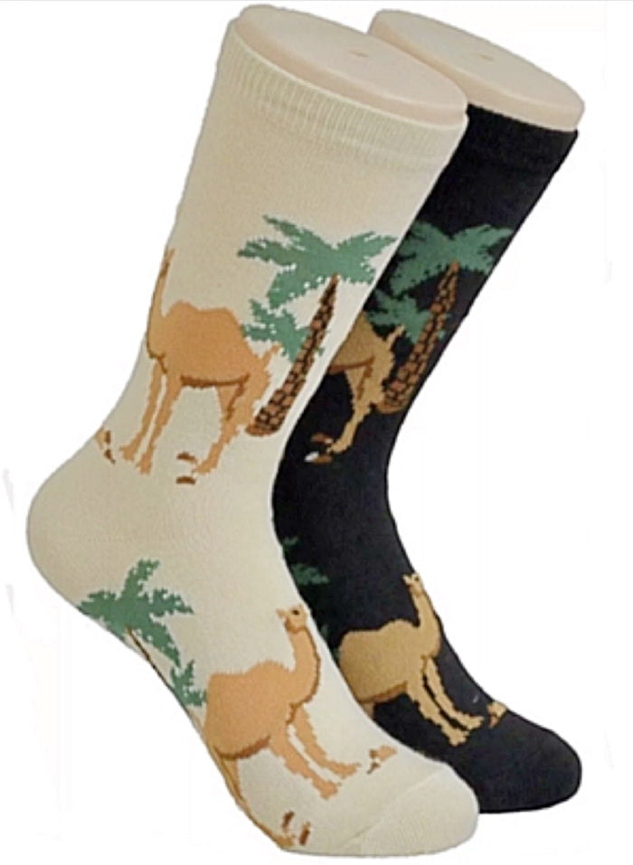 FOOZYS Brand Ladies 2 Pair Of CAMELS Socks ‘HUMP DAY’