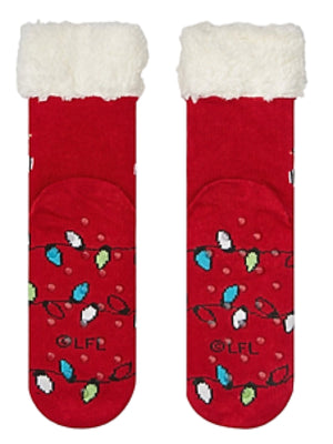 STAR WARS LADIES BABY YODA CHRISTMAS SHERPA LINED GRIPPER BOTTOM SLIPPER SOCKS - Novelty Socks for Less