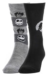 Disney THE NIGHTMARE BEFORE CHRISTMAS MEN’S 2 PAIR OF HALLOWEEN SOCKS OOGIE BOOGIE & JACK - Novelty Socks for Less