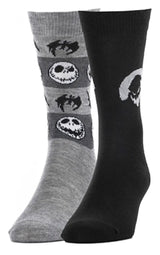 Disney THE NIGHTMARE BEFORE CHRISTMAS MEN’S 2 PAIR OF HALLOWEEN SOCKS OOGIE BOOGIE & JACK - Novelty Socks for Less