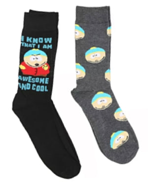 SOUTH PARK MEN’S 2 PAIR OF SOCKS ‘I KNOW THAT I AM AWESOME & COOL’ - Novelty Socks for Less