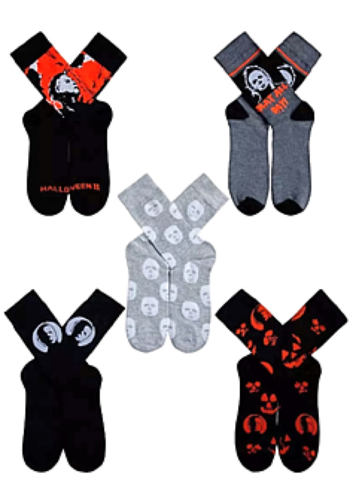 HALLOWEEN II Men’s 5 Pair Of MICHAEL MYERS Socks Gift Set 'SLAY ALL DAY'