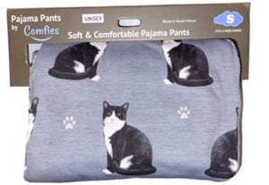 COMFIES Unisex BLACK & WHITE (Tuxedo) CAT PAJAMA BOTTOMS E&S PETS (CHOOSE SIZE) - Novelty Socks for Less