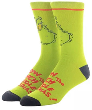 DR. SEUSS THE GRINCH MEN’S CHRISTMAS SOCKS BIOWORLD BRAND - Novelty Socks for Less