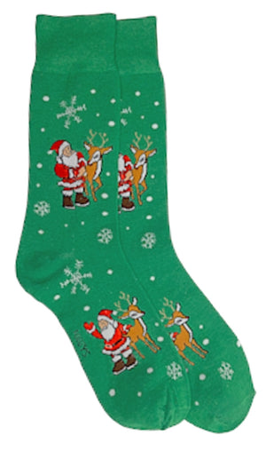 FOOZYS Brand Men’s CHRISTMAS Socks SANTA & RUDOLPH - Novelty Socks for Less