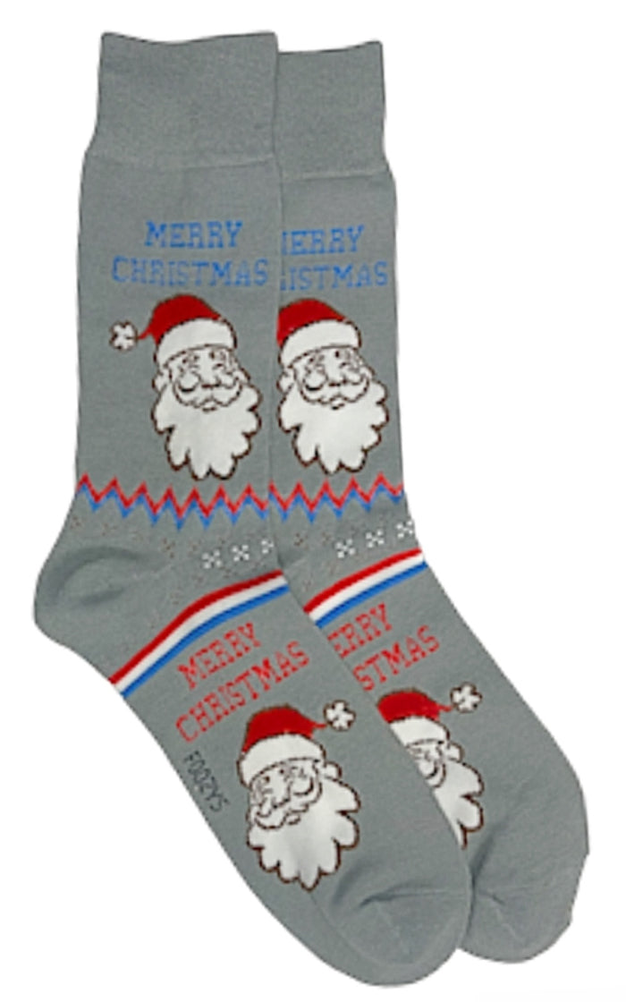 FOOZYS Brand Men’s CHRISTMAS Socks With SANTA CLAUS ‘MERRY CHRISTMAS’