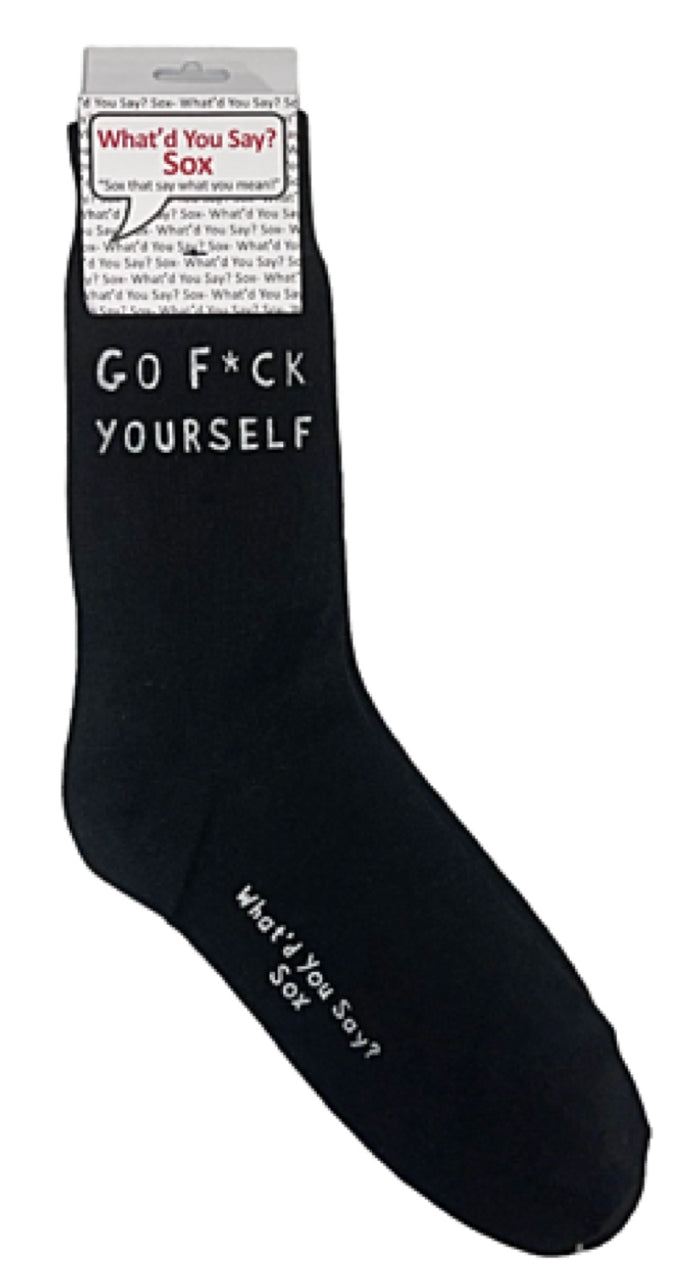 WHAT’D YOU SAY? Brand Unisex ‘GO F*CK YOURSELF’ Socks