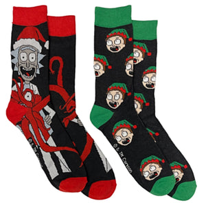 RICK & MORTY Men’s CHRISTMAS 2 Pair Of Socks With OCTOPUS - Novelty Socks for Less